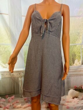 Rails Striped Navy and White Tie-Front Sundress